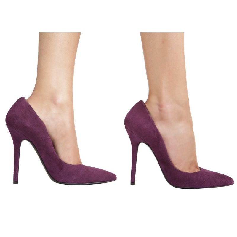 zapato de salon en ante burdeos stiletto